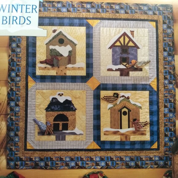 Vintage Birdhouse Quilting Sewing Pattern Wallhanging "Winter Birds" Debbie Mumm - Picture 3 of 8